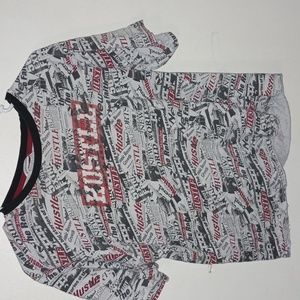 Distortion newspaper graphic t shirt